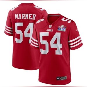 San Francisco 49ers Fred Warner Nike Scarlet Super Bowl LVIII Game Jersey
